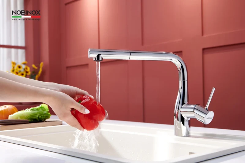 VÒI RỬA BÁT DÂY RÚT NOBINOX JAPA NX996 5 VÒI RỬA BÁT DÂY RÚT NOBINOX JAPA NX996