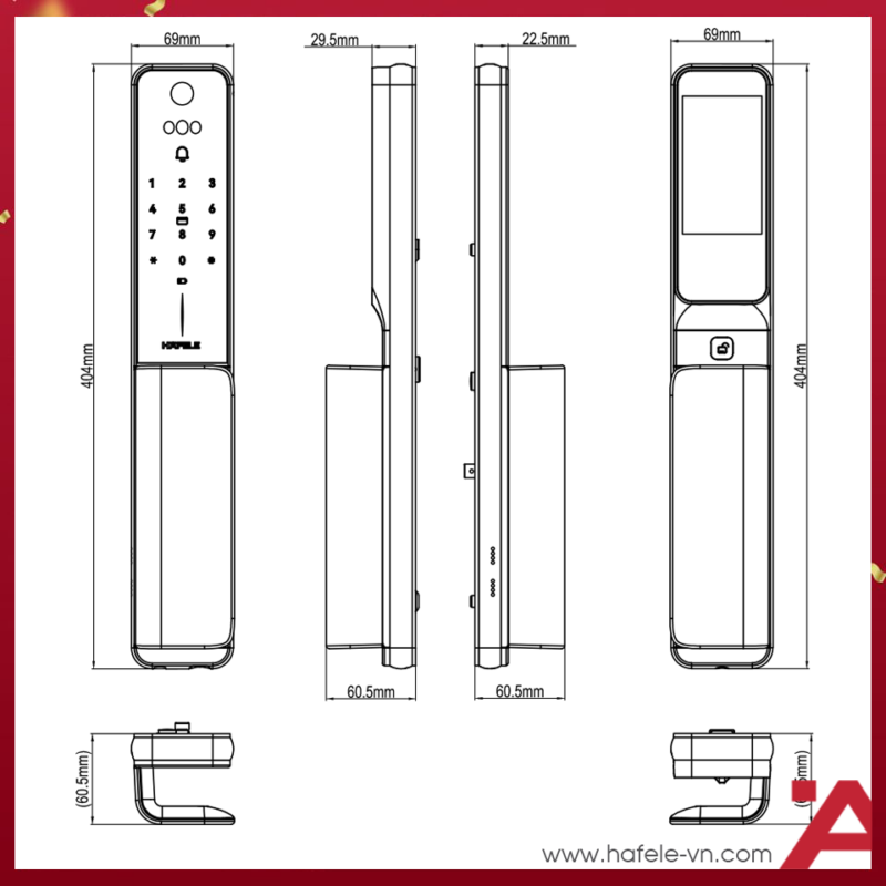 Khóa Điện Tử Horizon PP2501W Hafele 6 Khóa Điện Tử Horizon PP2501W Hafele