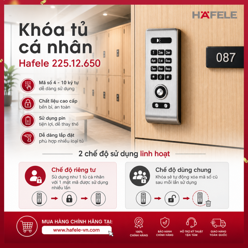 Khóa Tủ Điện Tử Hafele EL3300-TK 1 Khóa Tủ Điện Tử Hafele EL3300-TK