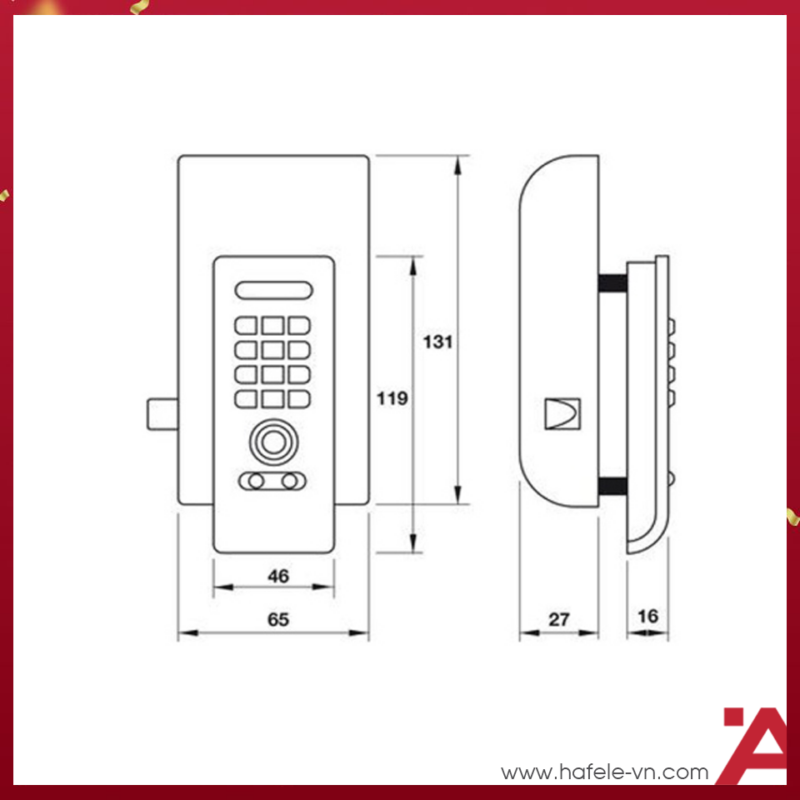 Khóa Tủ Điện Tử Hafele EL3300-TK 4 Khóa Tủ Điện Tử Hafele EL3300-TK
