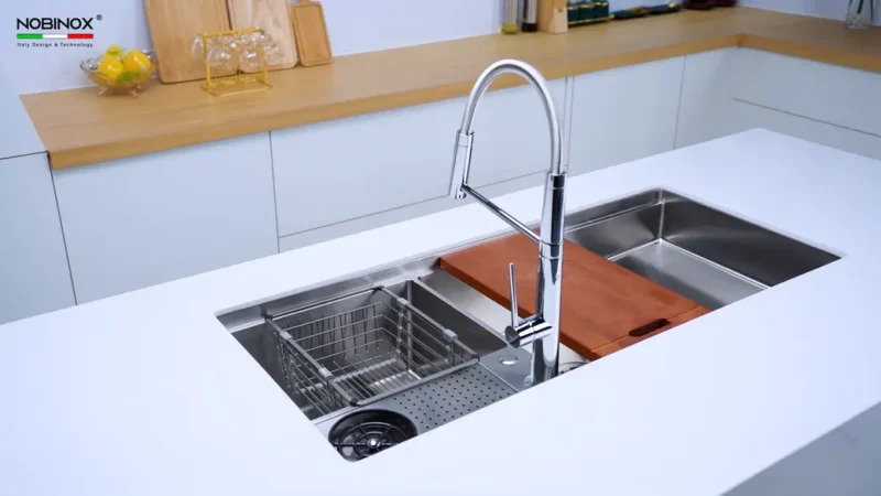 CHẬU RỬA BÁT NOBINOX RAZIA NJ577 TẶNG KÈM VÒI 12 CHẬU RỬA BÁT NOBINOX RAZIA NJ577 TẶNG KÈM VÒI