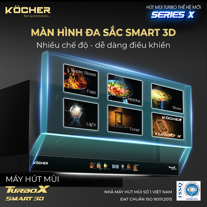 MÁY HÚT MÙI KOCHER TURBO SMART 3D X3D-350D 2 MÁY HÚT MÙI KOCHER TURBO SMART 3D X3D-350D