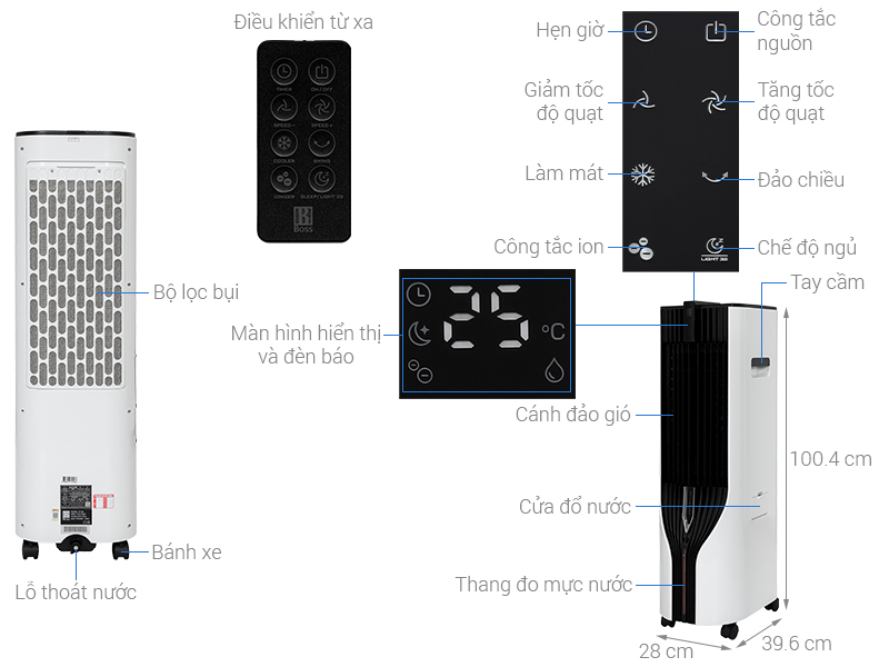 Quạt điều hòa Boss S105 7 Quạt điều hòa Boss S105