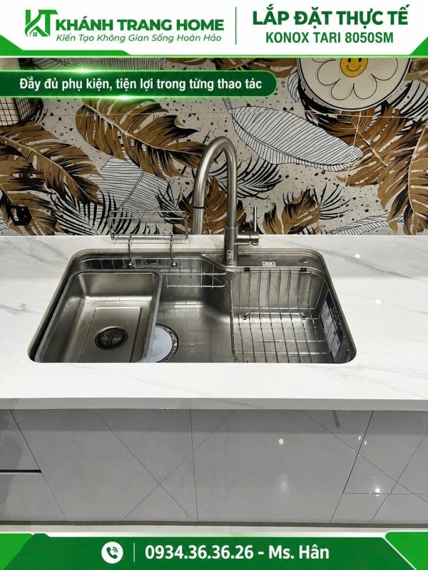 Chậu rửa bát Konox Tari 8050SM 5 Chậu rửa bát Konox Tari 8050SM