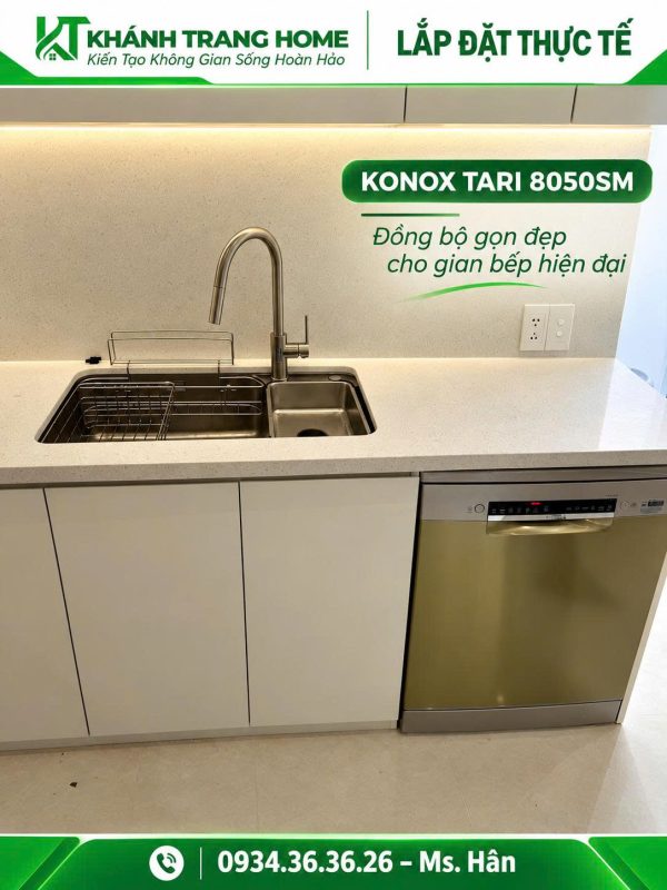 Chậu rửa bát Konox Tari 8050SM 7 Chậu rửa bát Konox Tari 8050SM