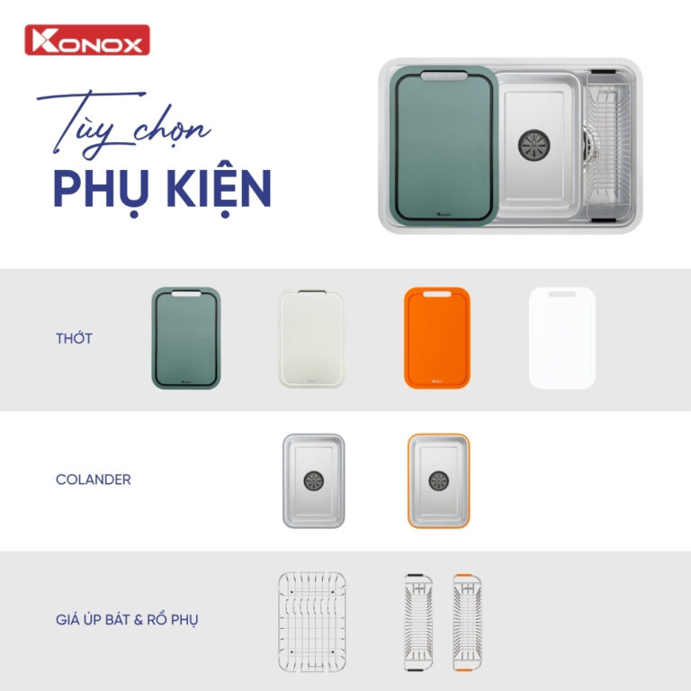 Chậu rửa bát chống xước Konox Tari Smart 7047PP 3 Chậu rửa bát chống xước Konox Tari Smart 7047PP