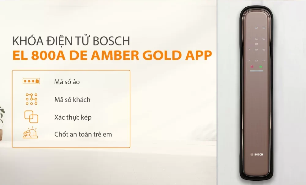 KHÓA VÂN TAY BOSCH EL 800A-DE AMBER GOLD APP WIFI