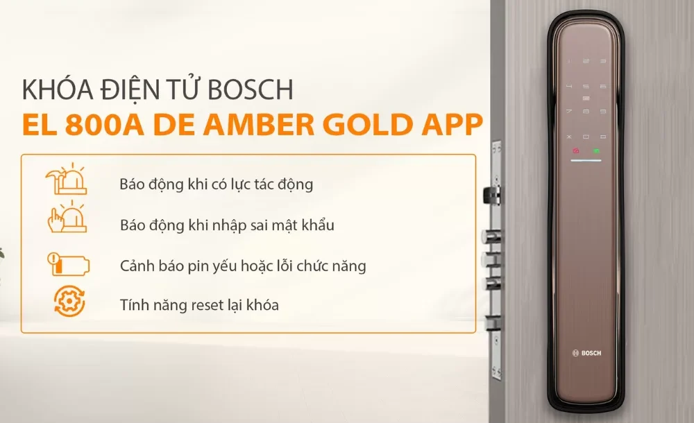 KHÓA VÂN TAY BOSCH EL 800A-DE AMBER GOLD APP WIFI
