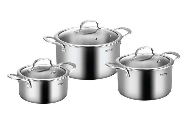 BỘ NỒI INOX GRANDX GX802 ELANO