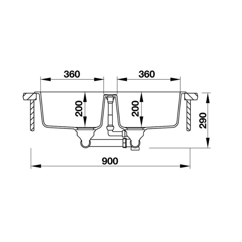 Chậu rửa bát đá 2 hố Hafele GRANSTONE HS19-GEN2S90 Đen 2 Chậu rửa bát đá 2 hố Hafele GRANSTONE HS19-GEN2S90 Kem