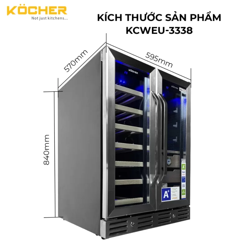 Tủ rượu vang Kocher KCWEU-3338 1 Tủ rượu vang Kocher KCWEU-3338