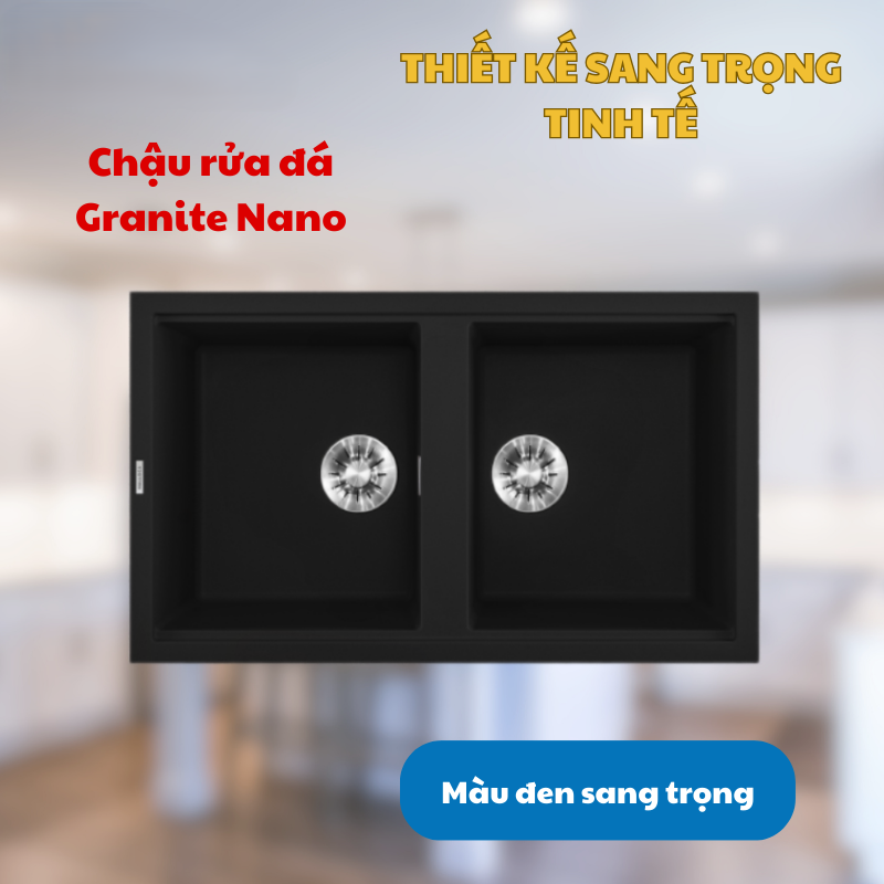 CHẬU RỬA CHÉN ĐÁ GRANITE MALLOCA BLACK K45086 12 CHẬU RỬA CHÉN ĐÁ GRANITE MALLOCA BLACK K45086