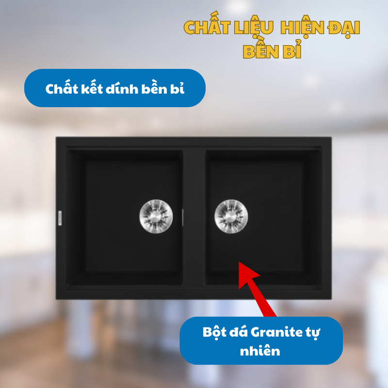 CHẬU RỬA CHÉN ĐÁ GRANITE MALLOCA BLACK K45086 4 CHẬU RỬA CHÉN ĐÁ GRANITE MALLOCA BLACK K45086