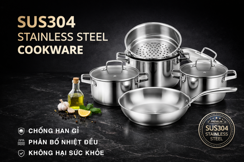 BỘ NỒI INOX 8 MÓN EUROSUN EU1702 HARMONY 6 BỘ NỒI INOX 8 MÓN EUROSUN EU1702 HARMONY
