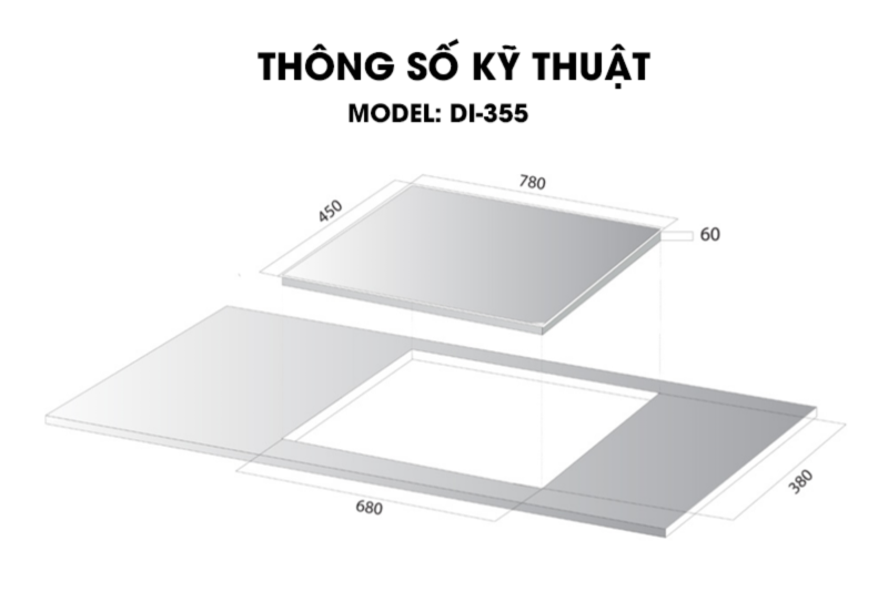 Bếp từ 3 vùng nấu Kocher DI-355 1 Bếp từ 3 vùng nấu Kocher DI-355