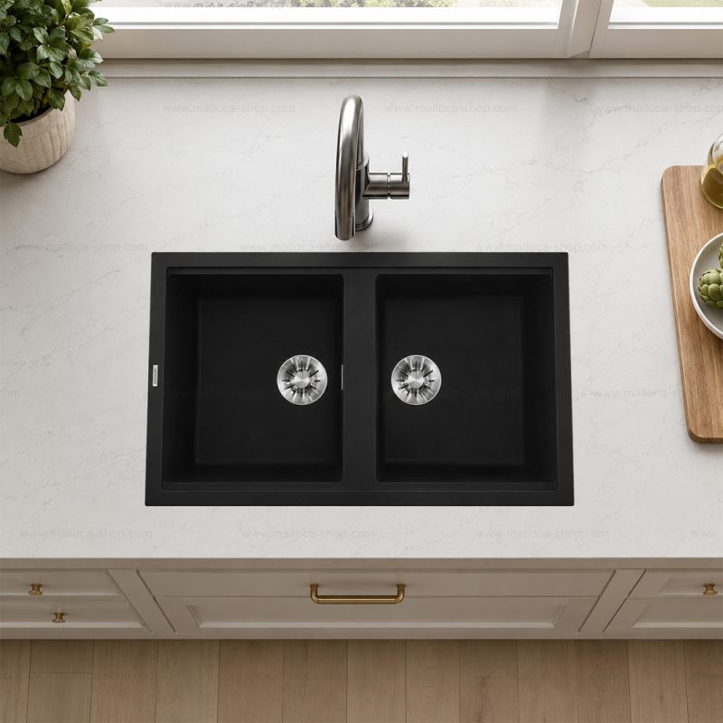 CHẬU RỬA CHÉN ĐÁ GRANITE MALLOCA BLACK K45086 15 CHẬU RỬA CHÉN ĐÁ GRANITE MALLOCA BLACK K45086